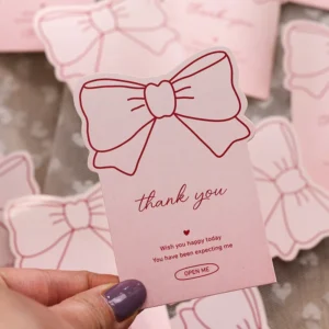 10Pcs Cute Bow Postcard Gift Greeting Card Children's Day Party Decoration Stickers Wedding Baby Shower Gift Box Seal Stickers