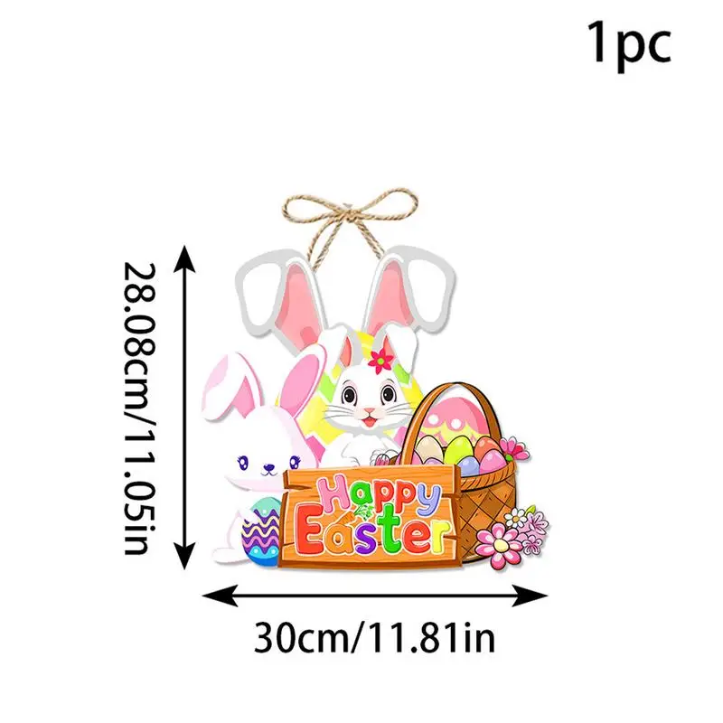 Easter Welcome Sign Wall Decor Door Signs Easter Decor Easter Bunny Egg Holiday Ornament Door Hanger Paper Spring Decor Front - Image 6