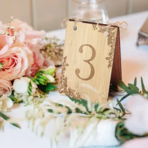 5 pcs Wooden Wedding Table Number Set,Reusable Seating Chart Table Number Card,Perfect For Wedding,Events Or Catering Decoration